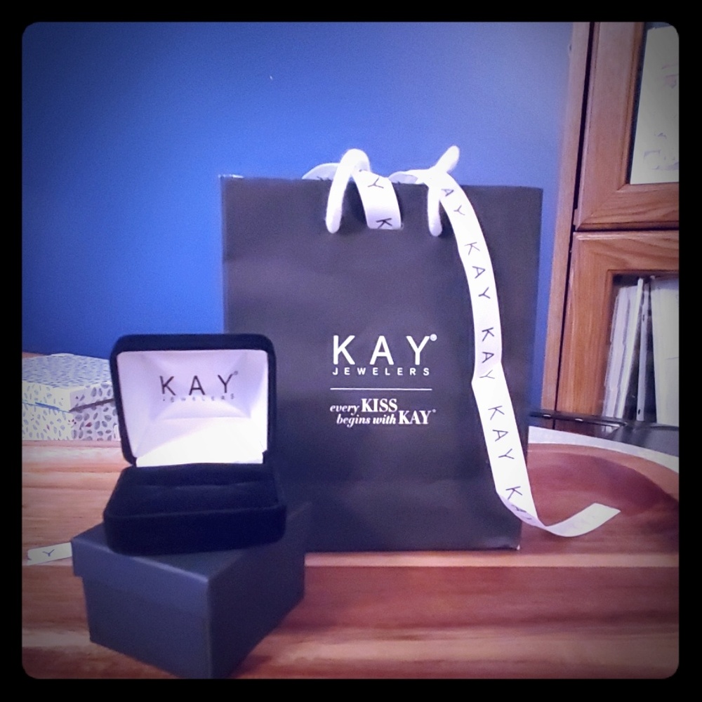 Kay Jewelers bag, ribbon, ring box, outer box